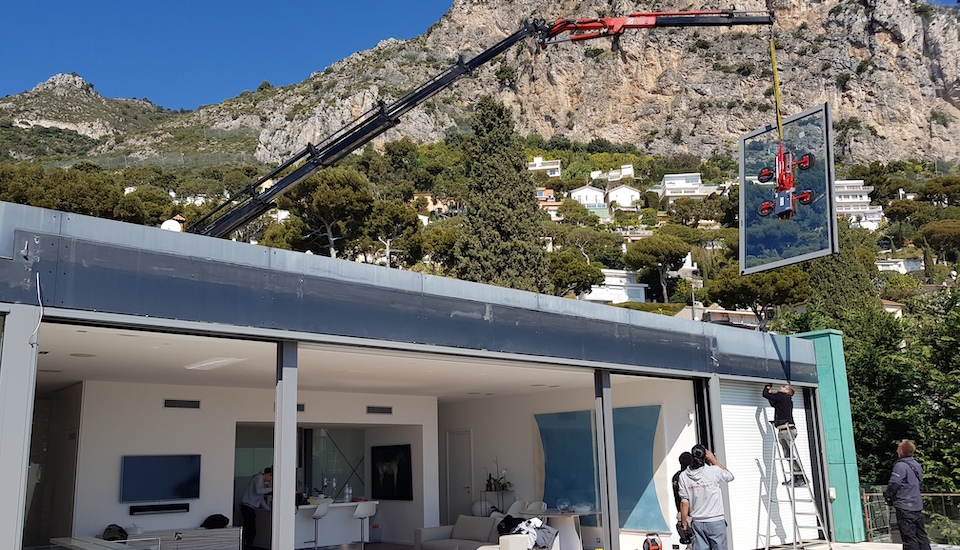 Dépose et pose de grande baie vitrée à Eze