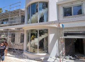 chantier menuiserie aluminium verre bombé
