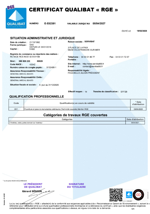 Certificats Qualibat